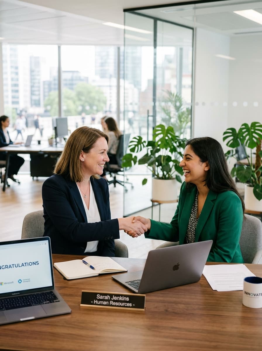 HR candidate handshake meeting